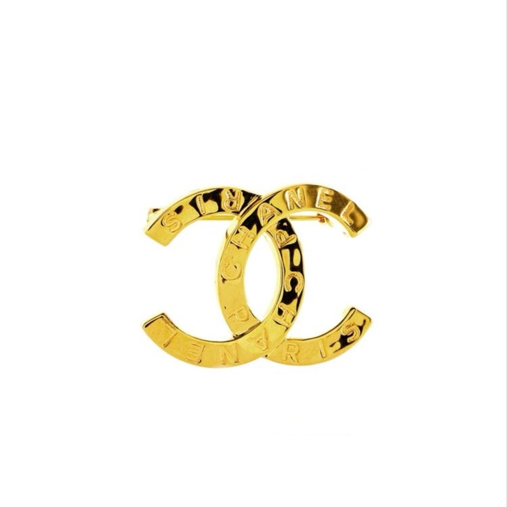Chanel Gold Logo Brooch